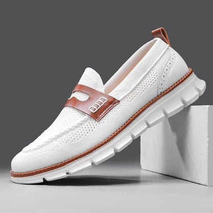 Penny Loafer Aus Atmungsaktivem Mesh Mit Lederdetails