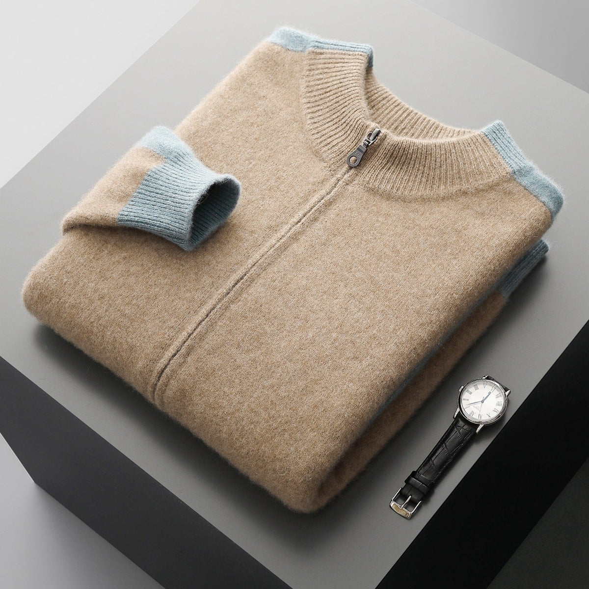 Herren-Merinowolljacke mit klassischem Kragen für den Bürolook
