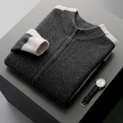 Herrenjacke aus Merinowollmix mit geschlossenem Frontverschluss