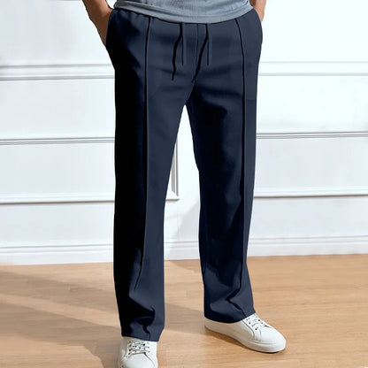Men's Slim Fit Trousers With Flexible Waistband