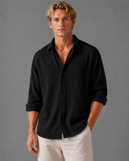 Tom Hollinger | Herren Strukturhemd Mit Knopfleiste In Lockerer Passform