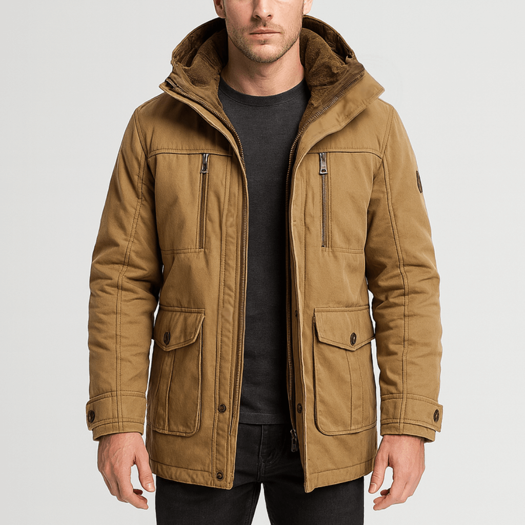 Warme Herren Winterjacke Mit Vielen Taschen
