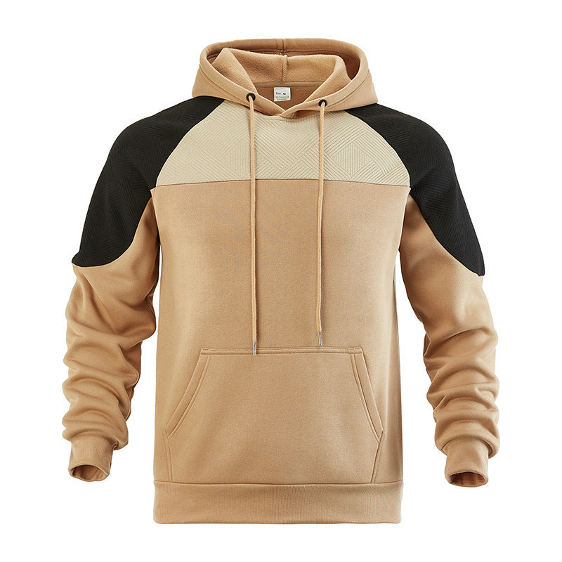 Vorderseite des Herren-Hoodies mit Kängurutasche und Kapuze