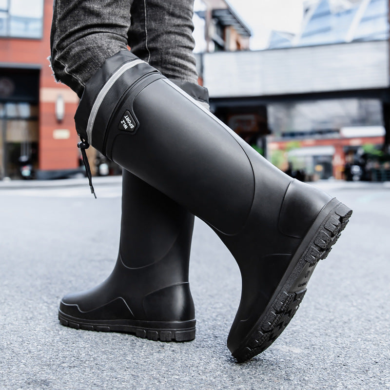 Robuste Herrenstiefel aus wasserdichtem Gummi mit Profilsohle