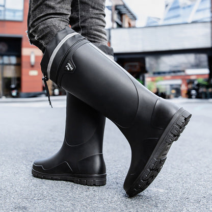 Robuste Herrenstiefel aus wasserdichtem Gummi mit Profilsohle