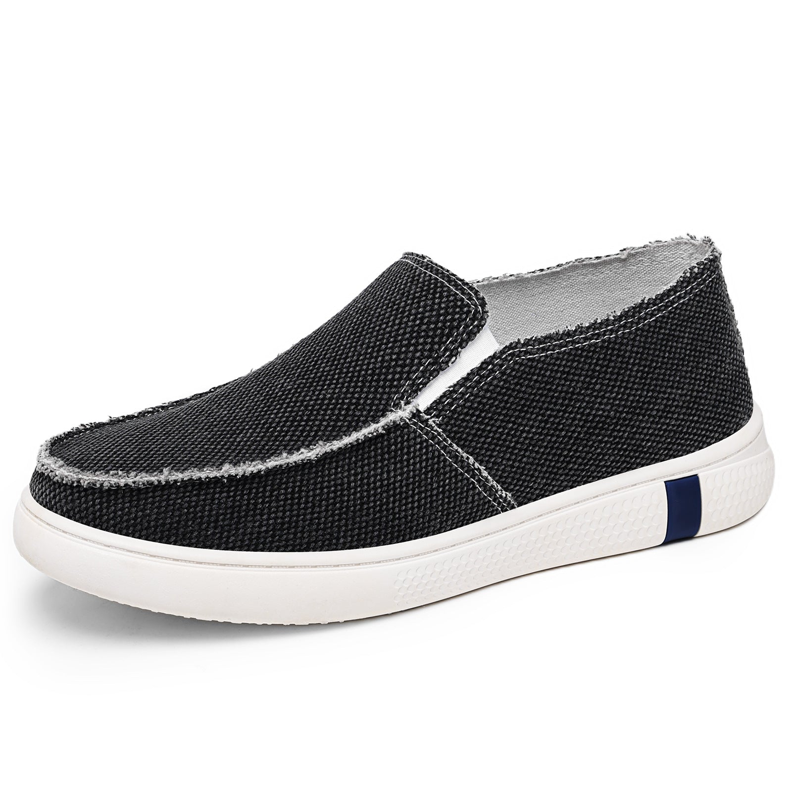 Herren-Freizeitschuhe ohne Schnürsenkel in einer getragenen Ansicht