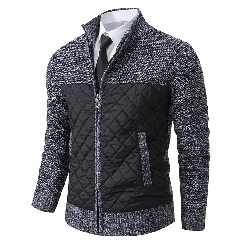 Herren-Strickjacke mit isolierender Steppung für Alltag und Freizeit