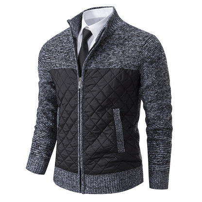 Herren-Strickjacke mit isolierender Steppung für Alltag und Freizeit