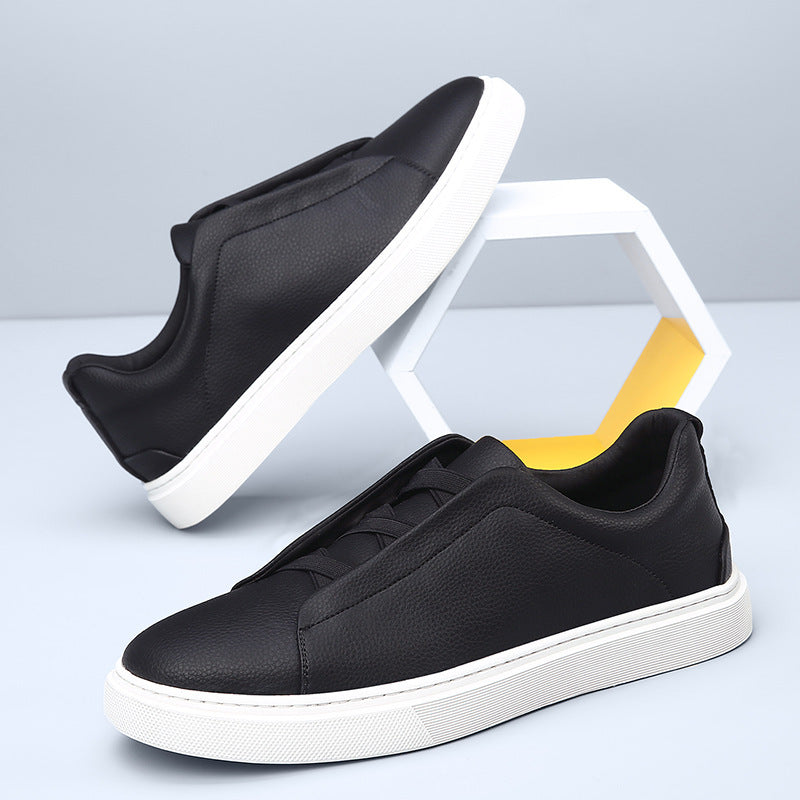 Profilansicht der Ledersneaker mit griffiger Laufsohle