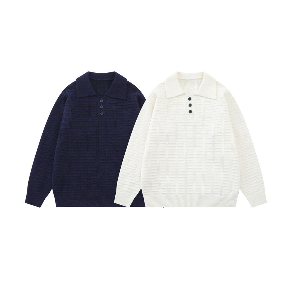 Strukturierter Strickpullover für Herren mit langem Ärmel