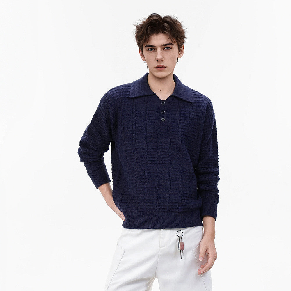 Langärmliger Herren-Strickpullover in einer stilvollen Ansicht