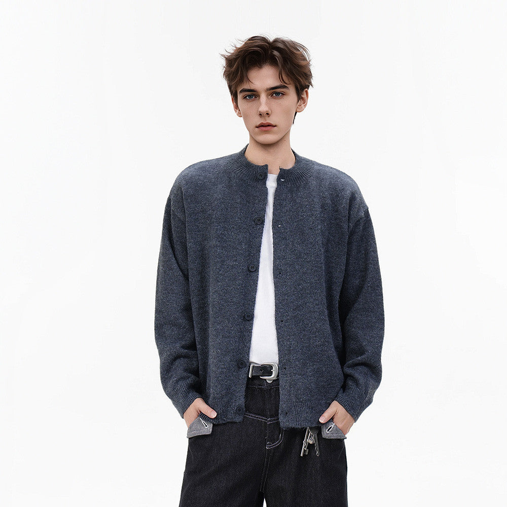 Herren-Cardigan mit durchgehender Knopfleiste