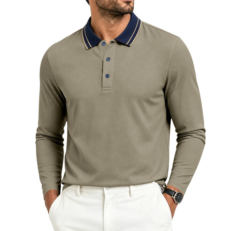 Langer Ärmel des Herren-Piqué-Poloshirts mit Bündchen