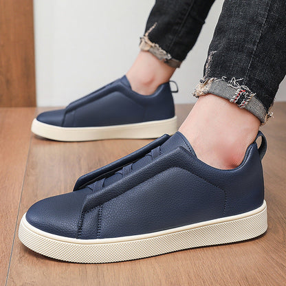 Leder-Sneaker mit elastischer Stretchschnürung von oben