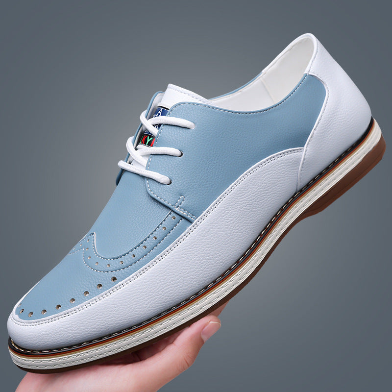 Herren Brogue Lederschuhe zweifarbig in Seitenansicht