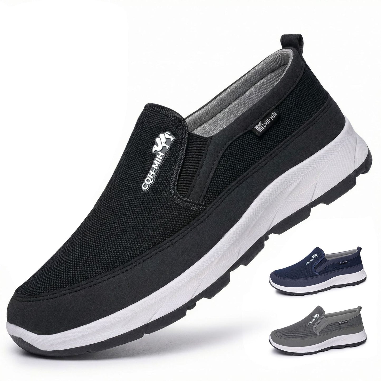 Seitenprofil der EVA-Plateausohle am Herren-Slip-On-Sneaker