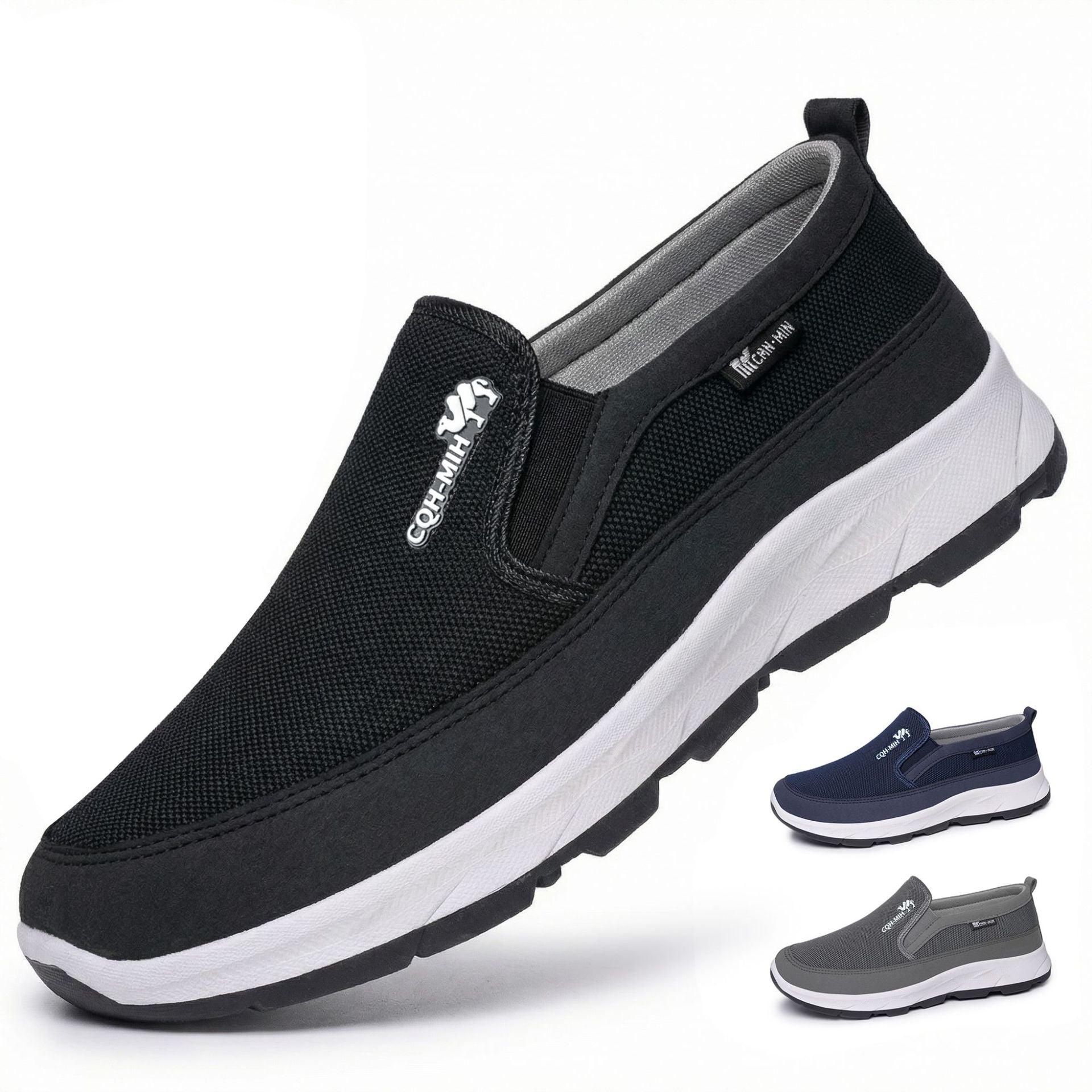 Seitenprofil der EVA-Plateausohle am Herren-Slip-On-Sneaker