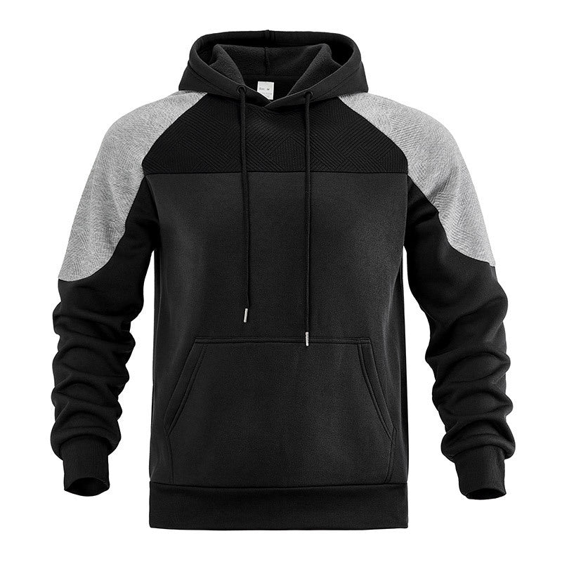 Sportiver Hoodie für Herren mit markanten strukturierten Kontrasteinsätzen