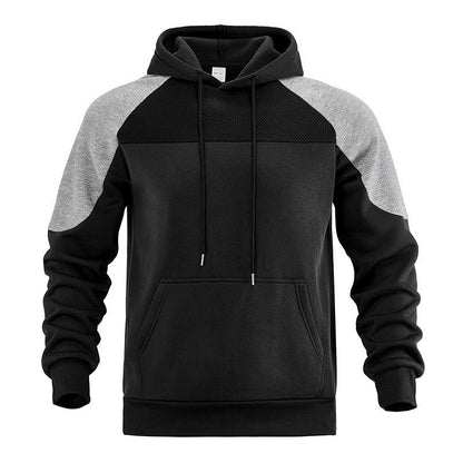 Sportiver Hoodie für Herren mit markanten strukturierten Kontrasteinsätzen