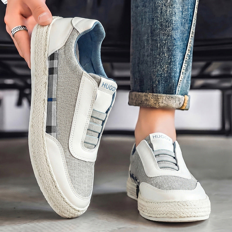 Leinen-Espadrille-Sneaker in seitlicher Profilansicht