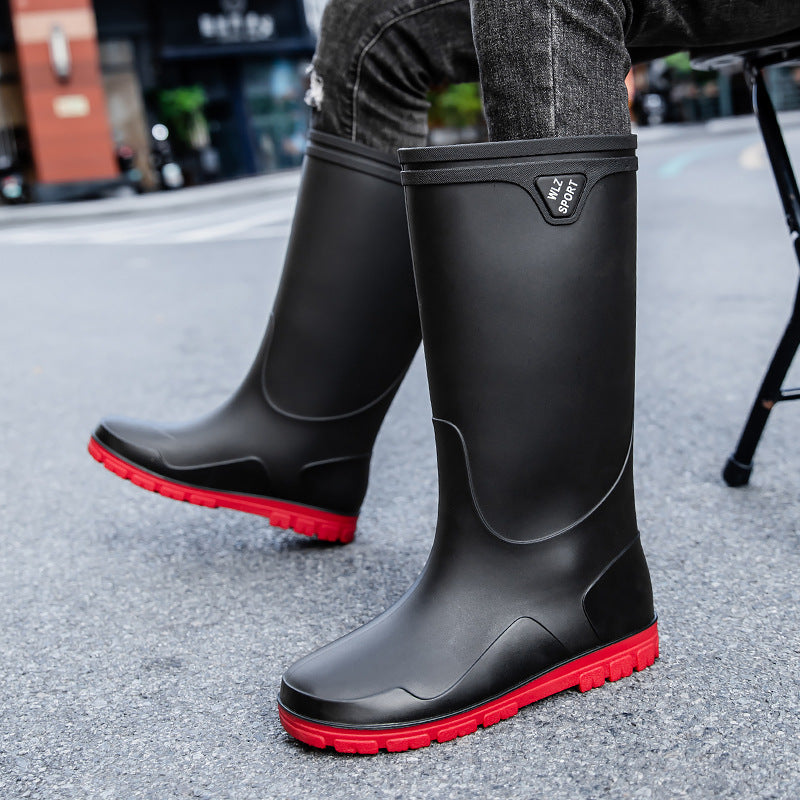 Herren-Gummistiefel mit griffiger Profilsohle für nasses Wetter