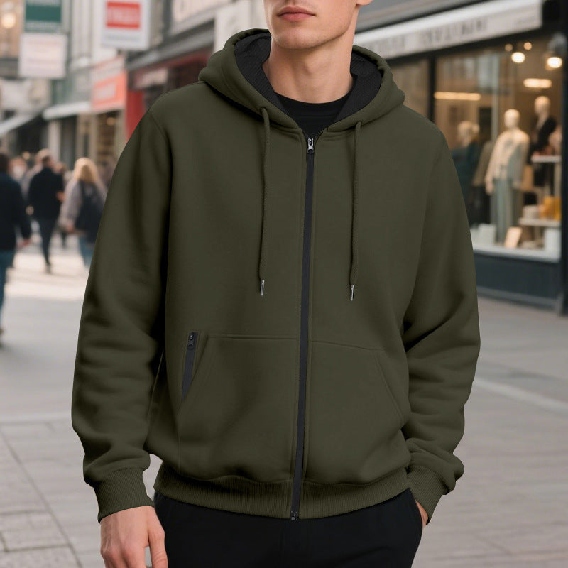 Detailansicht der Kapuze am Herren Zip-Hoodie