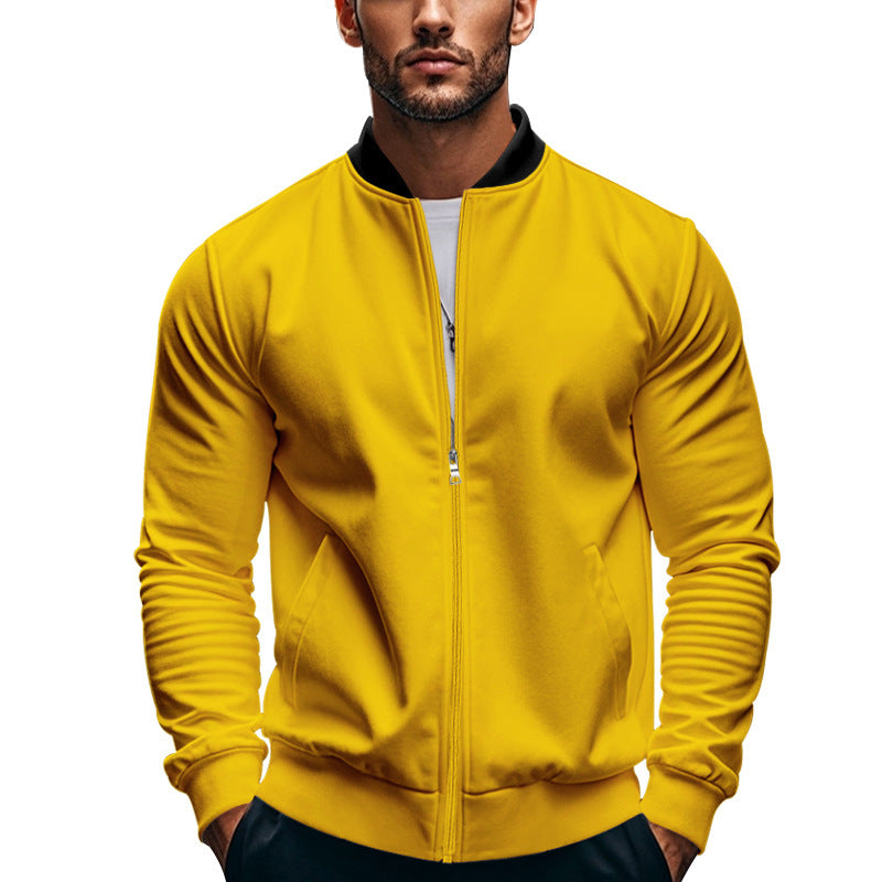 Nahaufnahme des weichen Sweatstoffs der Herrenjacke