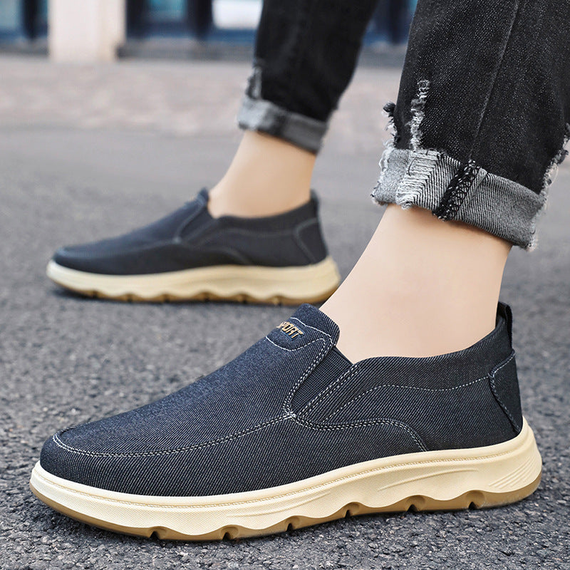 Herren Canvas Slip On Sneaker Mit Elastischem Einstieg