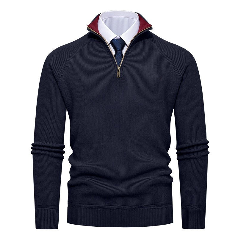 Herrenpullover mit Halbzip als vielseitiges Outfit für den Alltag