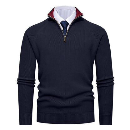 Herrenpullover mit Halbzip als vielseitiges Outfit für den Alltag