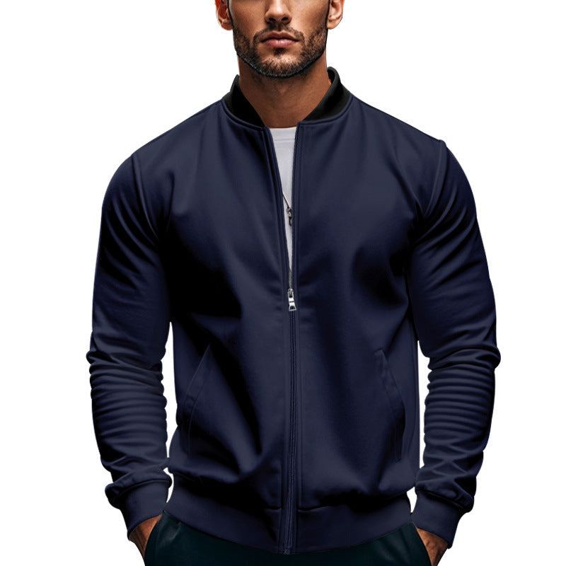 Herrenjacke mit durchgehendem Reißverschluss und Stehkragen