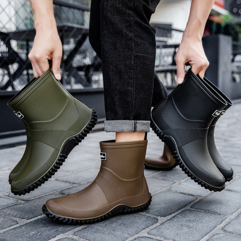 Detailansicht des elastischen Einstiegs der Herren-Stiefeletten