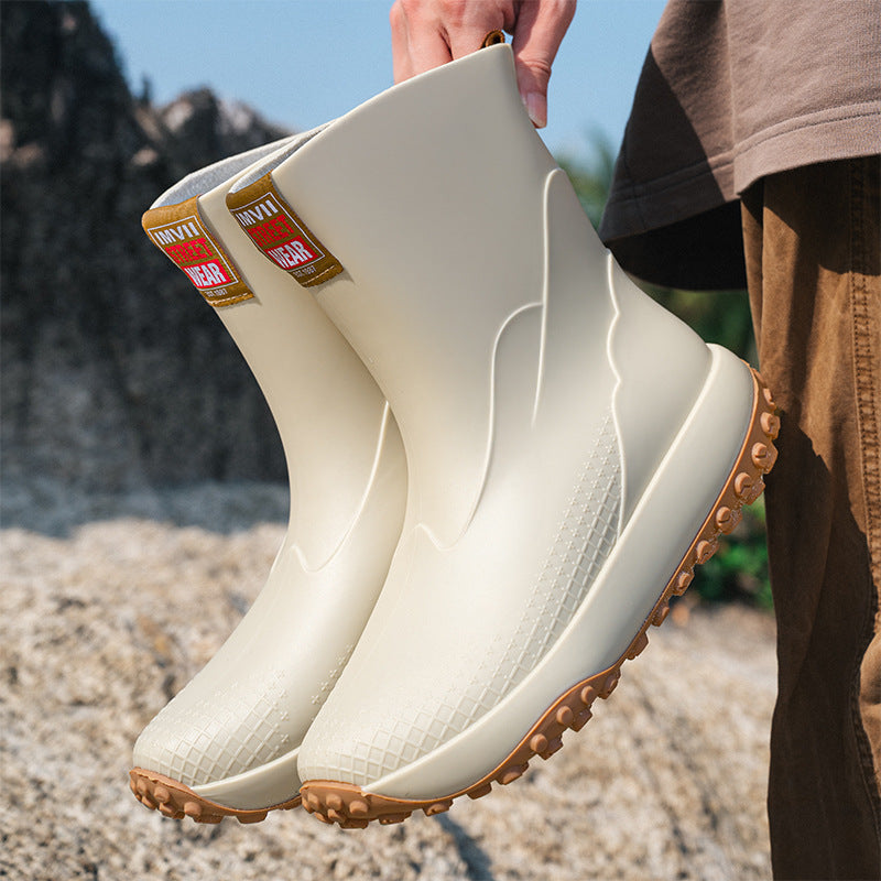 Herren-Gummistiefel mit rutschfester Sohle für regnerische Tage
