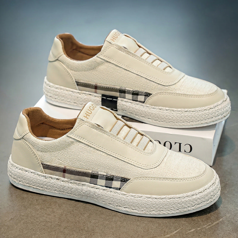 Espadrille-Sneaker mit Karodetail und komfortabler Passform