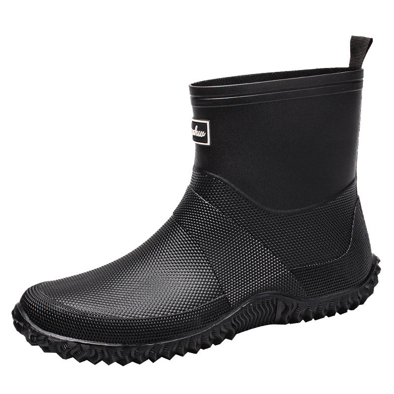 Rutschfeste Profilsohle der Herren-Gummistiefeletten im Detail
