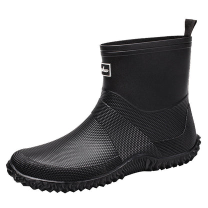 Rutschfeste Profilsohle der Herren-Gummistiefeletten im Detail