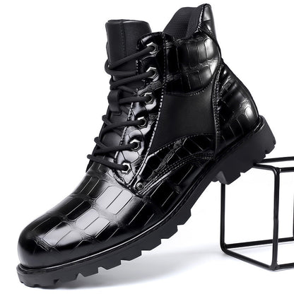 Herrenstiefel Mit Krokoprägung
