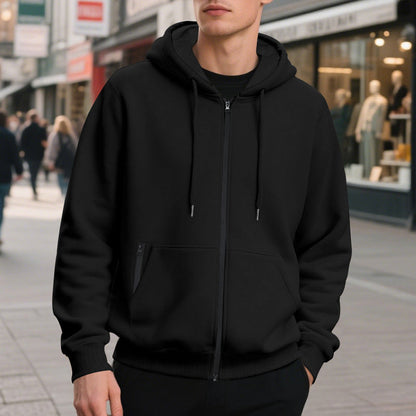 Oversized Zip-Hoodie für Herren mit praktischer Kängurutasche