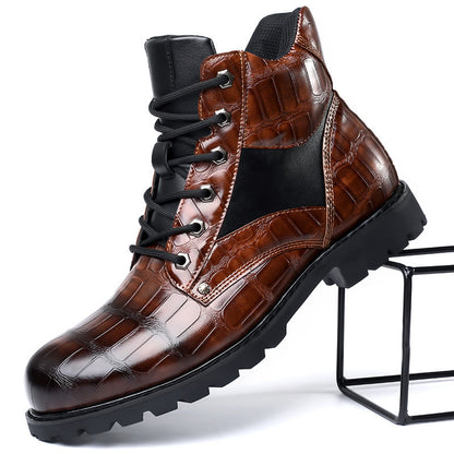 Herrenstiefel Mit Krokoprägung