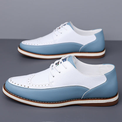 Herren Brogue Lederschuhe zweifarbig in Rückansicht