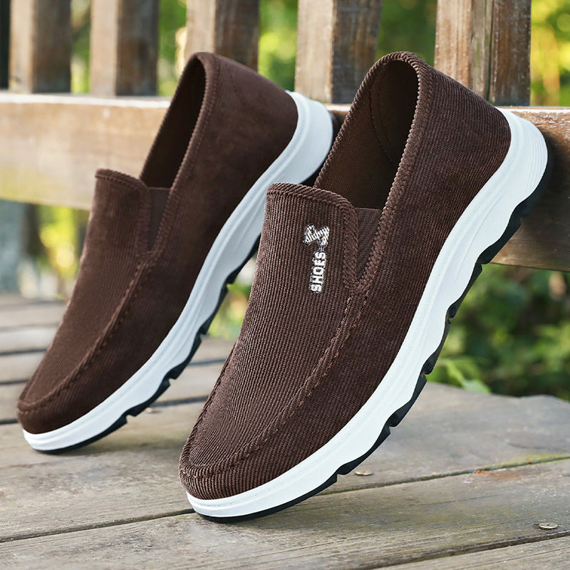 Herren Slip-On Freizeitschuh mit geripptem Textiloberteil