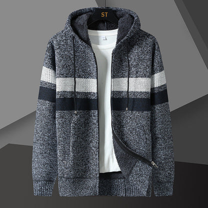 Rückansicht der gefütterten Strickjacke für Herren
