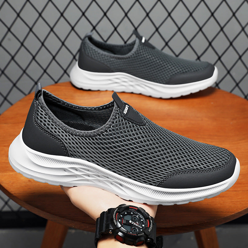 Herren Mesh Slip On Sneaker Mit Leichter Wellensohle