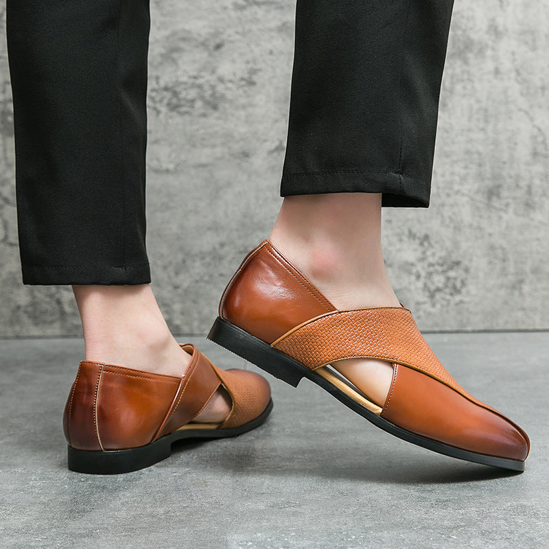 Rutschfeste Laufsohle des Leder-Loafers von unten