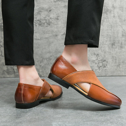 Rutschfeste Laufsohle des Leder-Loafers von unten