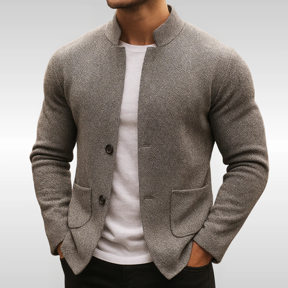 Herren Strickcardigan mit Struktur in Vorderansicht
