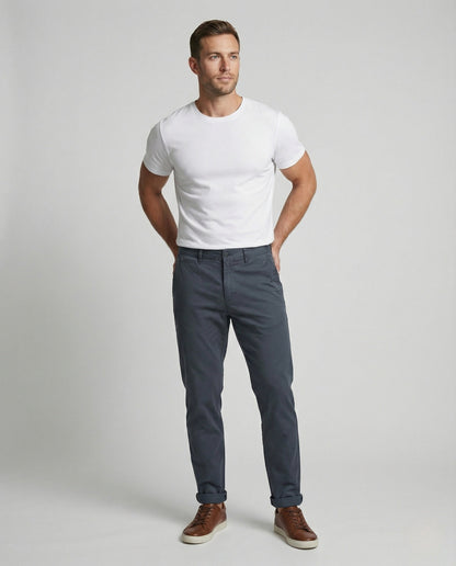 Herren Thermo-Chino mit Fleecefutter in der Rückansicht