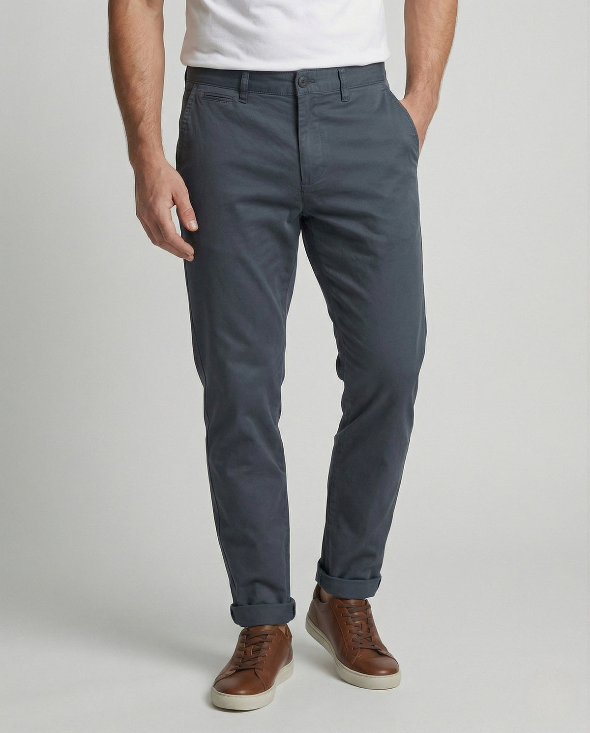 Herren Thermo-Chino mit Fleecefutter in der Vorderansicht