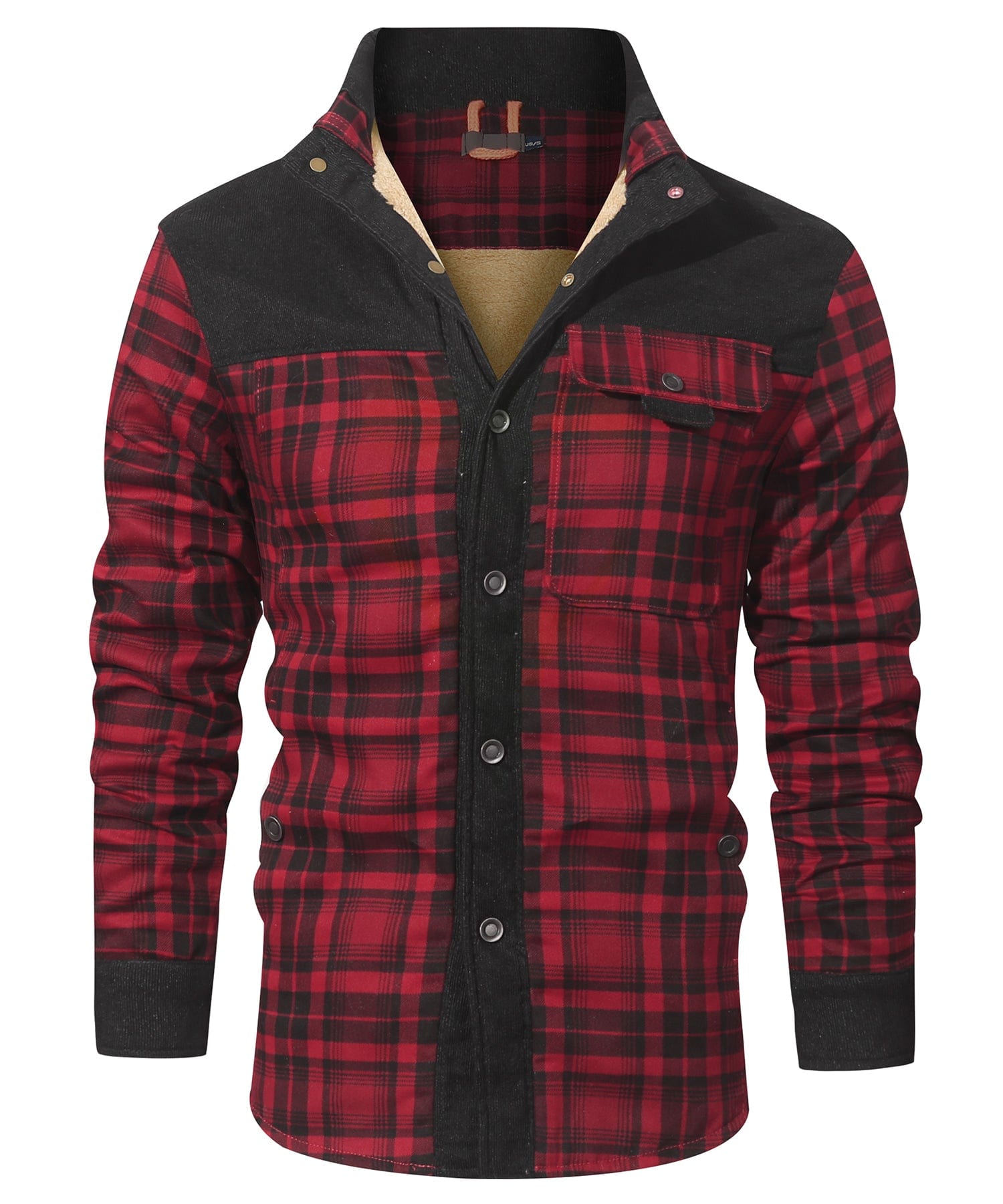Flanelljacke mit Kunstfellfutter für lässige Herbstlooks