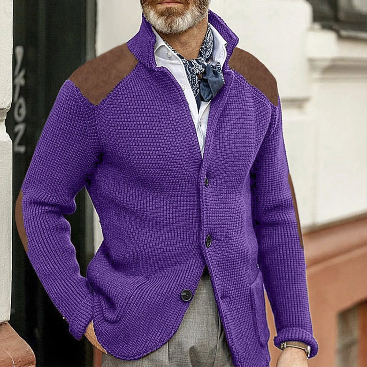 Herren Strickjacke Aus Weichem Strick